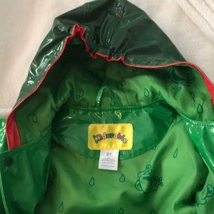 Green frog raincoat